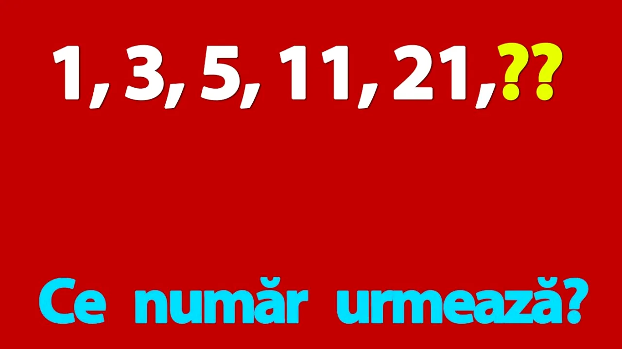 TEST IQ exclusiv pentru genii | Completați seria: 1, 3, 5, 11, 21. Ce număr urmează?