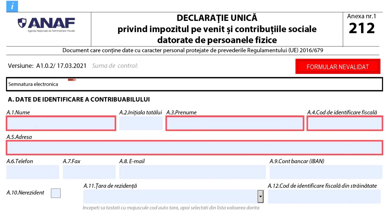 Persoanele fizice înregistrate în Spațul Privat Virtual își pot descărca declarația unică precompletată. Care sunt pașii pentru depunerea formularului