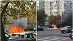 Mașină în flăcări pe Calea Vitan din Capitală. Traficul a fost restricționat