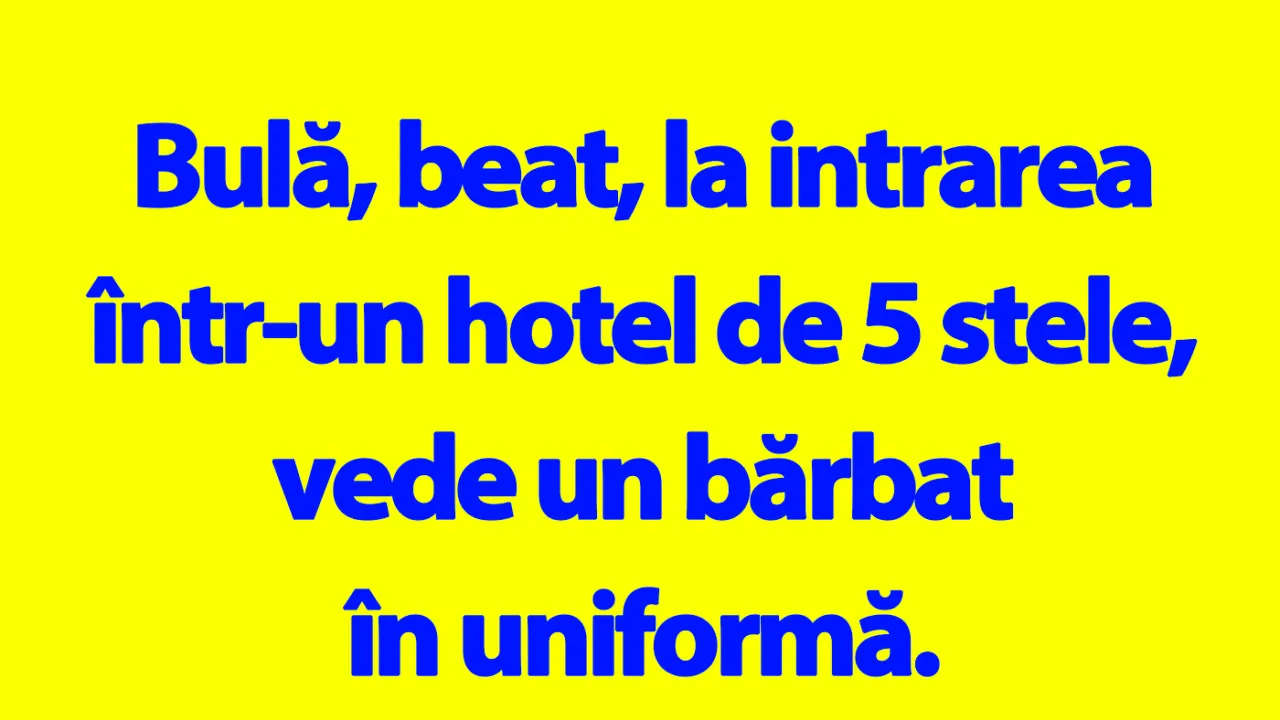 BANC | Bulă, beat, la intrarea într-un hotel de 5 stele
