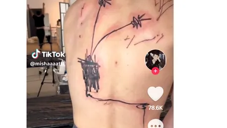 Un tatuaj a devenit VIRAL pe TikTok: „Seamănă cu graficele mele de la examenele finale când uit să aduc o riglă”