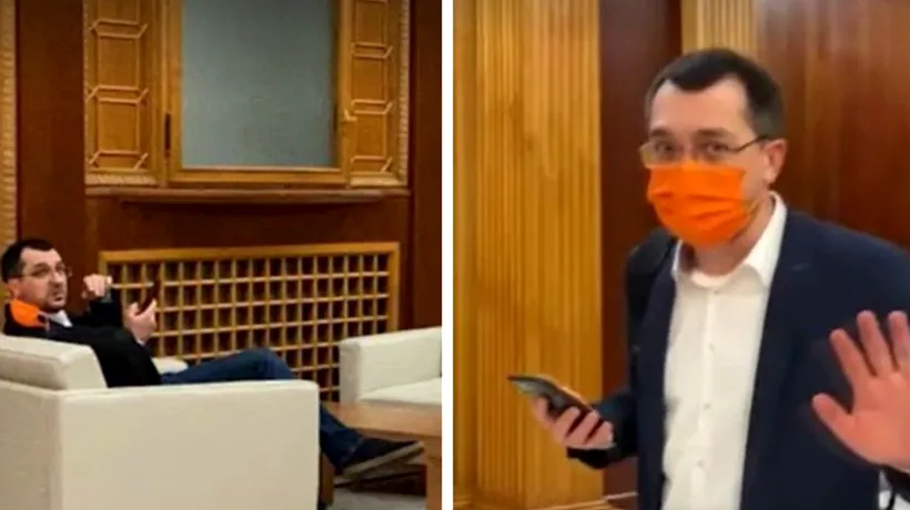 VIDEO. Vlad Voiculescu, ministrul Sănătății, surprins fără mască pe holurile Parlamentului