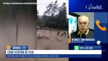 GÂNDUL LIVE. Dinu Mărășoiu, meteorolog ANM: Perioada de instabilitate atmosferică va continua / Nici săptămâna viitoare nu scăpăm de ploi (VIDEO)