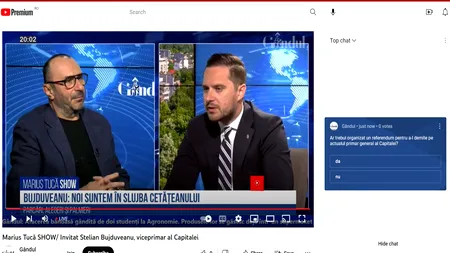 POLL Marius Tucă Show: „Ar trebui organizat un referendum pentru a-l demite pe actualul primar general al Capitalei?”