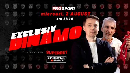 Cel mai nou acționar de la SC Dinamo 1948 SA vine în platou, miercuri, 2 august! Discutăm cele mai noi evenimente, după o nouă înfrângere în Superligă
