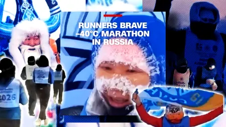 Imagini incredibile din Rusia: 50 de alergători au participat la un ultramaraton la -41 de grade, în cel mai rece oraș de pe Pământ