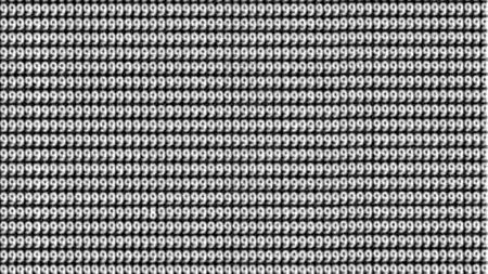 Test de logică | Nu toate cifrele din imagine sunt 9. Găsiți singura cifră 8 în cel mult 5 secunde