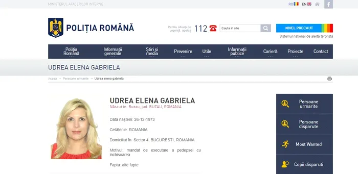 Sursa: Captură politiaromana.ro
