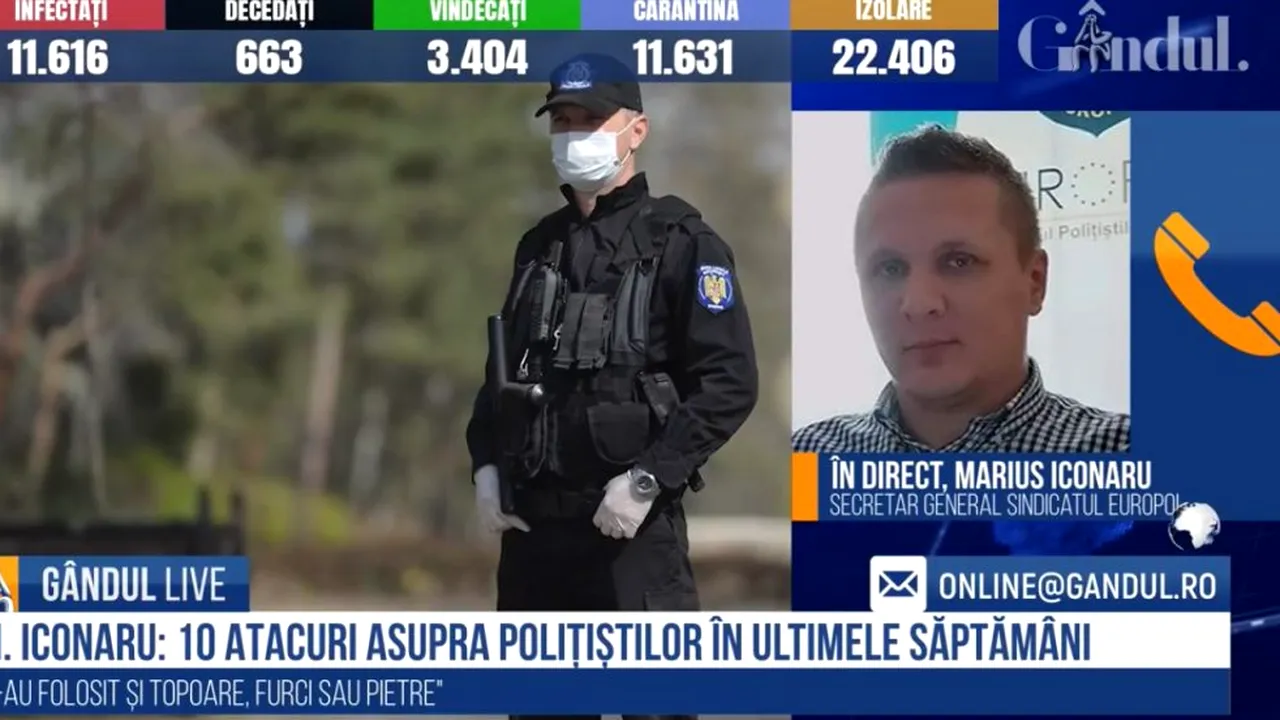 GÂNDUL LIVE. Marius Iconaru, secretar general al Sindicatului Europol: Vrem să vedem o poliție ca afară / Trebuie să avem un cadru legislativ care să descurajeze ieșirile necontrolate ale unor persoane certate cu legea
