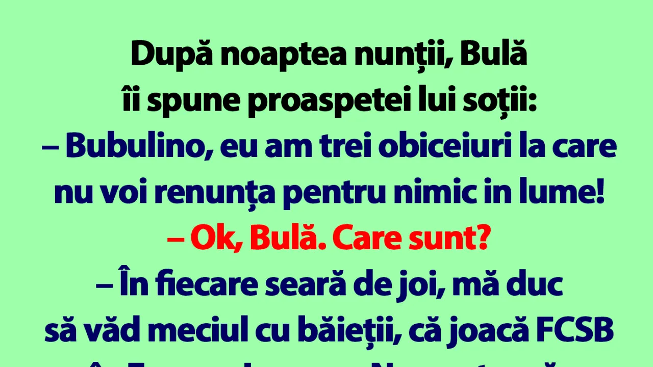 BANC | Cele 3 reguli conjugale ale lui Bulă