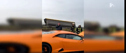 Lamborghini Huracan înmatriculat în România, în valoare de 250.000 de dolari, implicat într-un grav accident în Ungaria. Șoferii se întreceau pe autostradă | VIDEO