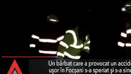 Un bărbat s-a aruncat în FAȚA TRENULUI, după ce a provocat un accident ușor în Focșani