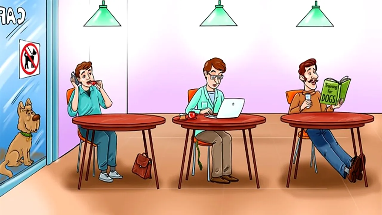 Test IQ exclusiv pentru genii | Care dintre acești 3 bărbați e stăpânul câinelui din imagine?