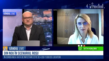 GÂNDUL LIVE. Beatrice Mahler: „Suntem în al treilea val al pandemiei / Nu mai avem locuri la ATI / Trebuie să continuăm vaccinarea și regulile să fie respectate”