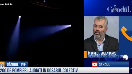 GÂNDUL LIVE. Eugen Iancu, președintele Asociației Colectiv: „Noi nu căutăm țapi ispășitori. Ne dorim să învățăm ceva dintr-o tragedie în care au murit 64 de copii”