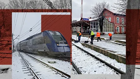 CFR Infrastructură: Circulația trenurilor se desfășoară în condiții normale de iarnă. Toate magistralele feroviare sunt operaționale