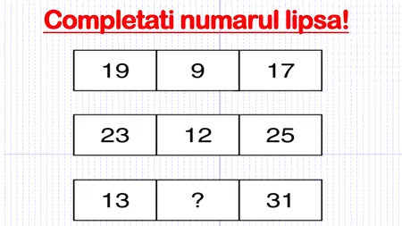 Test de inteligență de rezolvat în 30 de secunde | Ce număr lipsește?!