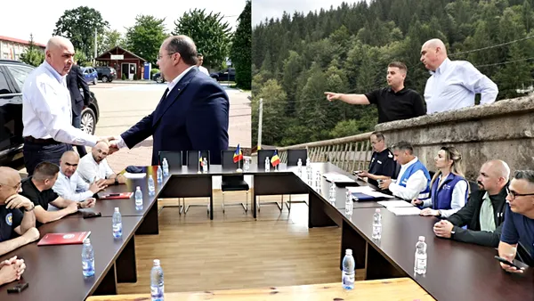 Vizită în BĂTAIE DE JOC a lui Bolojan, la Broșteni. Nu a vorbit cu niciun localnic, nu a vizitat nicio casă. A fost plimbat în grabă de oficialități