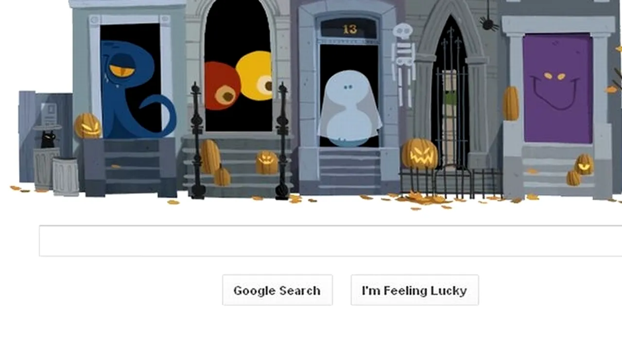 HALLOWEEN, sărbătorit de GOOGLE printr-un GOOGLE DOODLE. Totul despre HALLOWEEN: cum se sărbătorește, care sunt simbolurile de HALLOWEEN, care este poziția bisericii față de HALLOWEEN. VIDEO