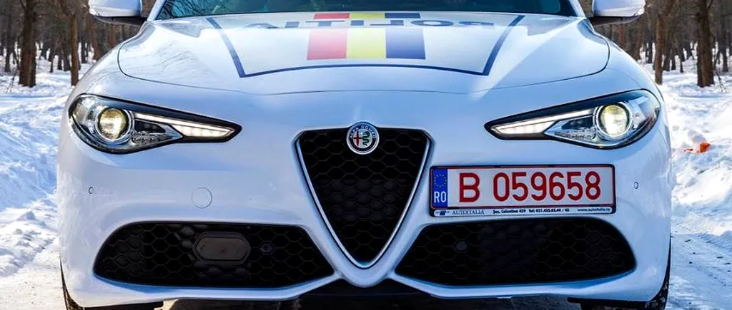 Un Alfa Romeo Giulia al Poliției Române, scos la vânzare: O decolantăm sau o cumpărați așa?. GALERIE FOTO 