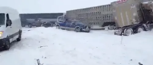 VIDEO - Accident în lanț pe o autostradă din Canada. Peste 100 de persoane au fost rănite