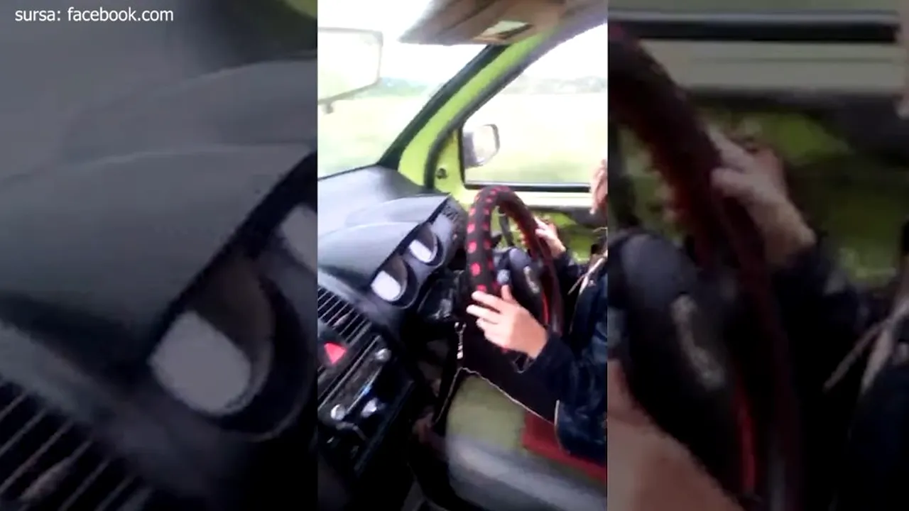 VIDEO | Un tată din Dolj și-a pus fetița să conducă mașina: ”Fă cu mâna la cameră, tati! Vezi că intri în șanț!”. Ce au descoperit polițiștii când l-au identificat