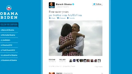 Mesajul cu care BARACK OBAMA face istorie pe Twitter