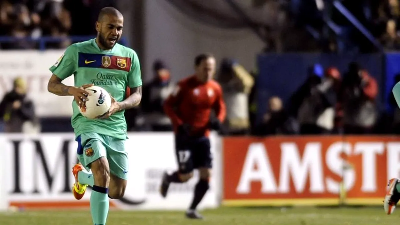 DINAMO - BARCELONA. Dani Alves, incert pentru meciul de sâmbătă