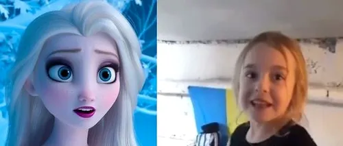 VIDEO emoționant. Fetița care a cântat melodia din „Frozen” în buncăr a primit mesaj chiar de la „Elsa”. Ce i-a transmis Idina Menzel