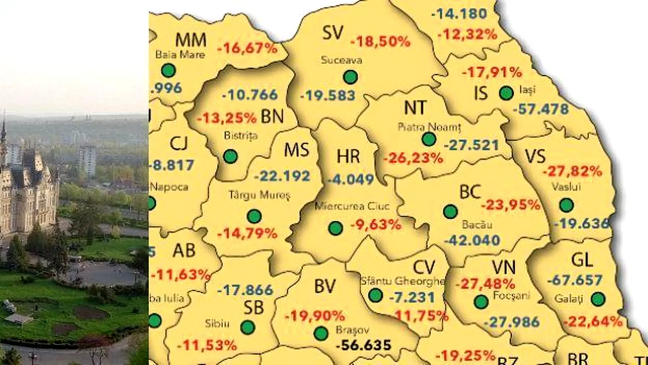 RECENSĂMÂNT 2012. Cum s-a schimbat HARTA MARILOR ORAȘE din România în ultimii 10 ani