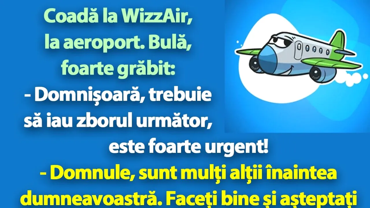 BANC | Bulă călătorește cu WizzAir