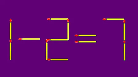 Test IQ doar pentru genii | Mută un singur băț, pentru a corecta 1-2=7