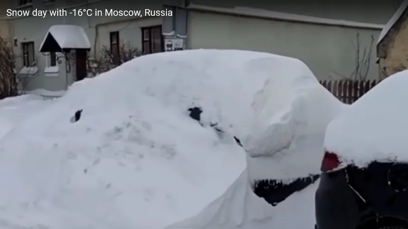 VIDEO. „Ninsoare apocaliptică” la Moscova! Meteorologii spun că nu a mai fost atât de multă zăpadă în capitala Rusiei de foarte mulți ani!
