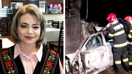 VIDEO| Livia a murit la doar 30 de ani, după ce a intrat violent cu mașina într-un copac. Femeia a fost găsită carbonizată printre fiarele mașinii