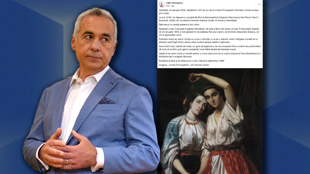 Călin Georgescu anunță că va depune o coroană de flori de Ziua Unirii Principatelor: „Veniți să ne unim vocile și inimile”