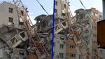 Incident grav. Una dintre macaralele de la blocul explodat din Rahova a căzut peste imobil