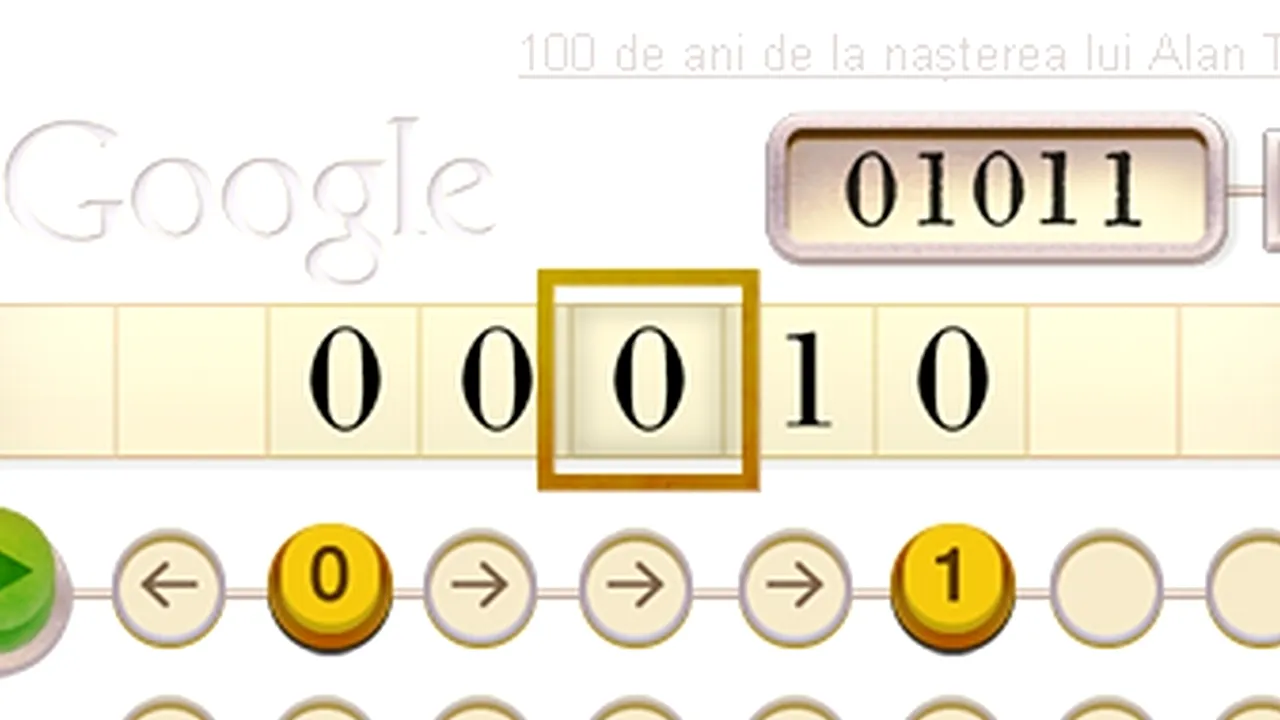 ALAN TURING și GOOGLE. Cum funcționează logo-ul interactiv al GOOGLE care imită dispozitivul TURING - VIDEO