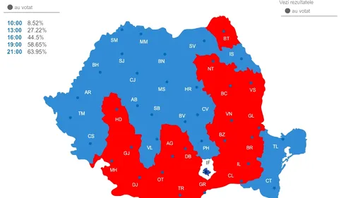 REZULTATE ALEGERI PREZIDENȚIALE 2014. HARTA votului în România. Cum și-au împărțit țara Klaus Iohannis și Victor Ponta