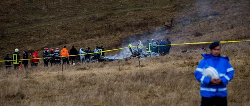 Epava elicopterului prăbușit în zona Stejăriș a fost ridicată și dusă la Câmpia Turzii