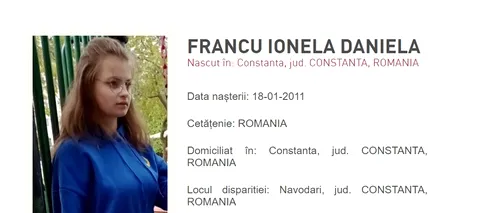 Polițiștii din Năvodari caută o fată de 12 ani, care a DISPĂRUT de acasă