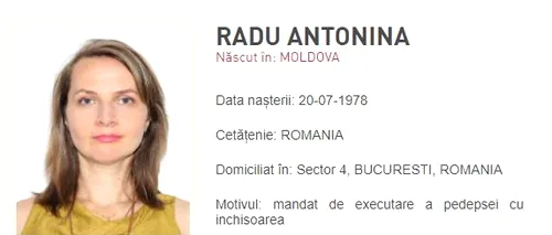 UPDATE. Antonina Radu, unul dintre pompierii condamnați în dosarul Colectiv, dată în urmărire. Femeia a fost găsită în Republica Moldova