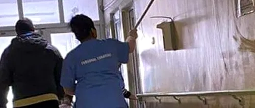 Imagini șocante de la un spital din Capitală: Pereți spălați cu mopuri murdare: „Cu aceleași instrumente infecte se face așa zisa curățenie și prin saloane  - FOTO / VIDEO