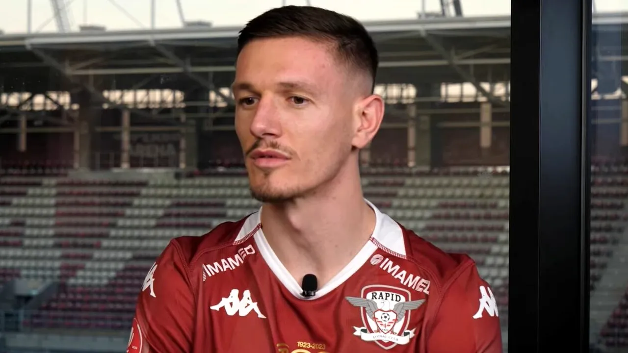 Ermal Krasniqi, primele declarații în tricoul RAPIDULUI: „Sunt foarte fericit să mă aflu aici”