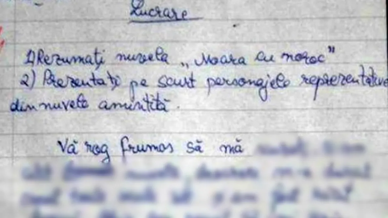 Cum a încercat un elev de liceu să o sensibilizeze pe profesoara de limba română: 