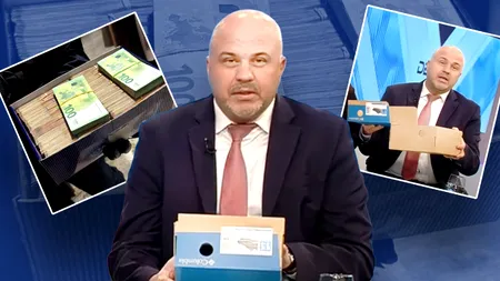Deputatul USR, Emanuel Ungureanu, a făcut spectacol într-un platou de televiziune cu o cutie de pantofi ca ironie la perchezițiile DNA