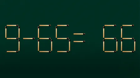 TEST IQ | Corectați 9 - 65 = 66, mutând un singur chibrit