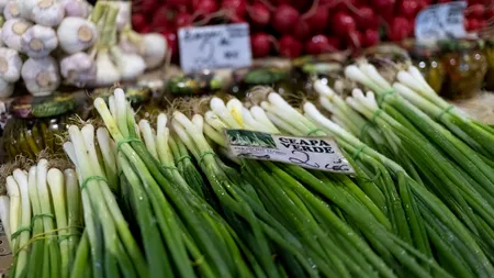 Cât COSTĂ o legătură de ceapă verde sau un kilogram de spanac, în piețele din România. Au apărut pe tarabe primele verdețuri din acest sezon