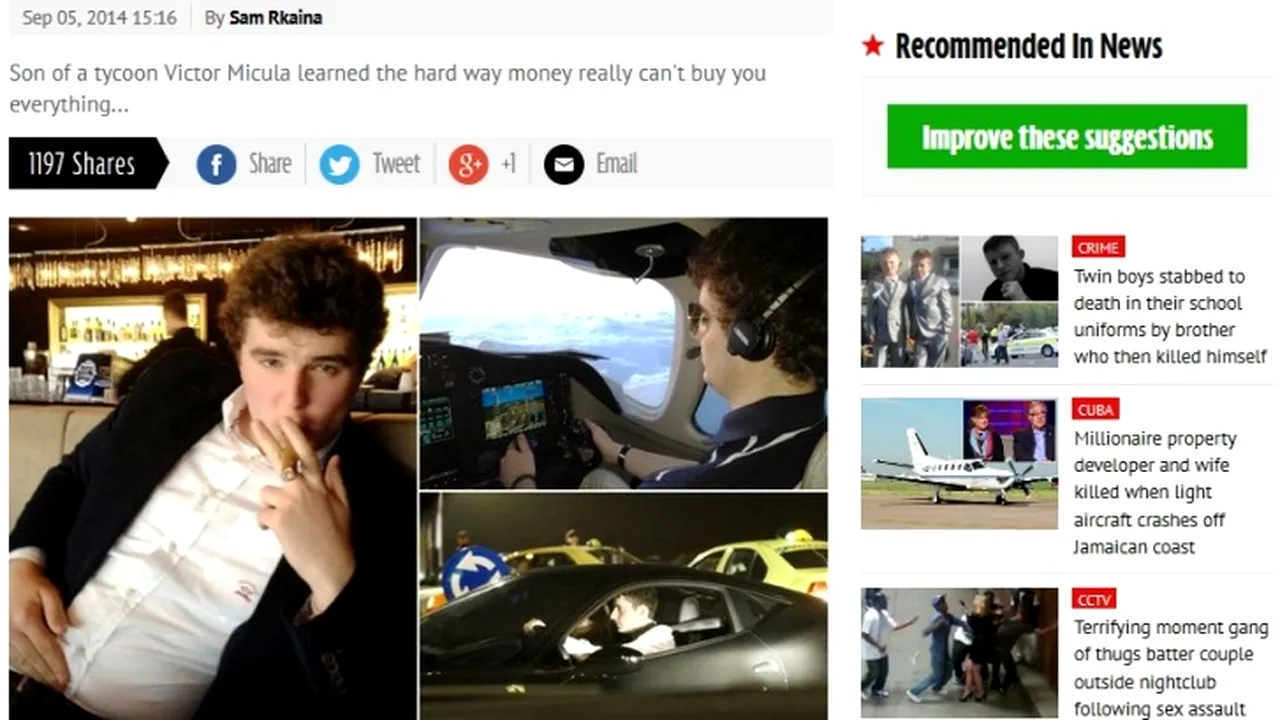 Victoraș Micula a ajuns în The Mirror: 