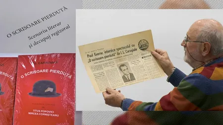 EXCLUSIV VIDEO | Cartea care cuprinde primul scenariu de film după opera „O scrisoare pierdută” de Ion Luca Caragiale a fost lansată. Mircea Cornișteanu: „Dacă nu apucam să-l public, acest scenariu pe care l-am scris împreună cu Titus Popovici acum 30 de ani murea odată cu noi”