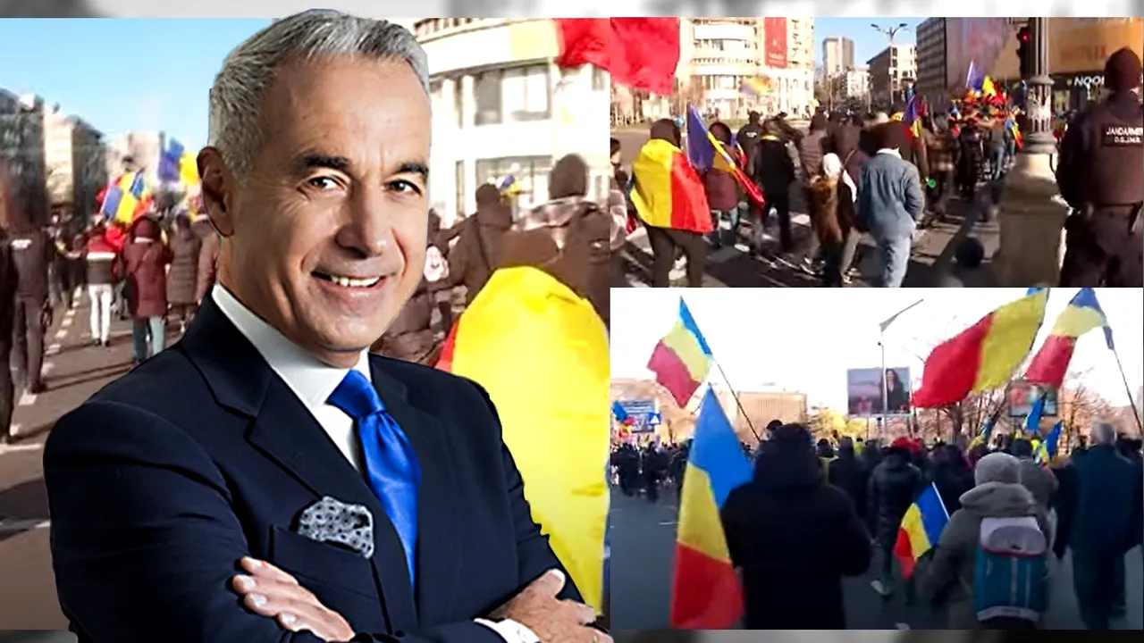 Susținătorii lui Călin Georgescu protestează la guvern/„Jos dictatura!
